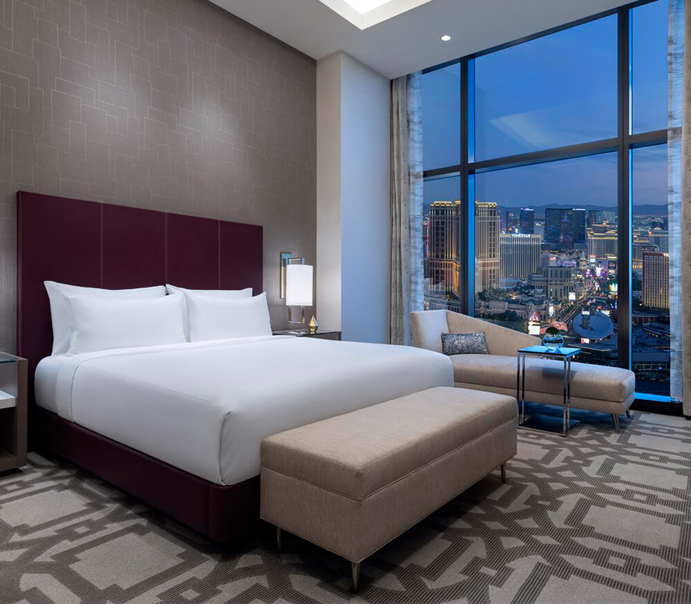 Crockfords Las Vegas Standard Deluxe Bedroom 1000x880 