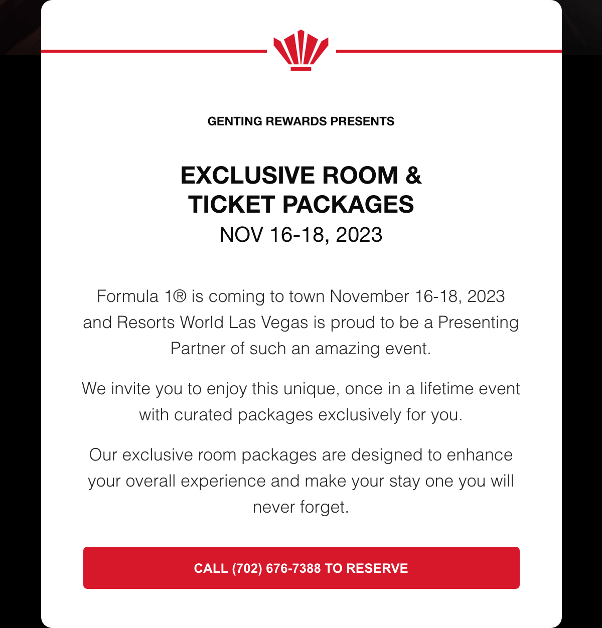 Exclusive Room Ticket Packages