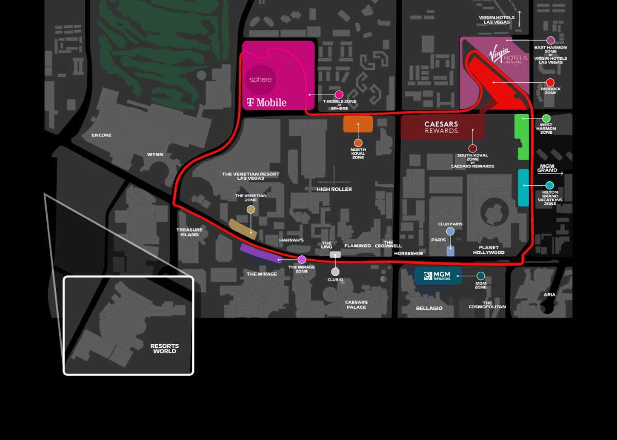 F1 Map Las Vegas